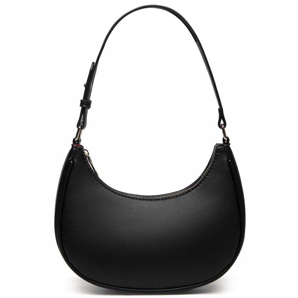 Vegan Leather Hobo Shoulder Bag Elegant Minimal Chic Detachable Crossbody Strap
